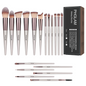 Set of makeup brushes with PHGLAM branding and a black box packaging.