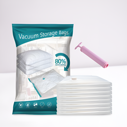 Transparent Vacuum Storage Bags with Electric & Manual Pump – Clear Compression Bags for Clothes, Bedding & Travel